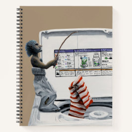 靴下刑事魚釣り泥棒ファンタジーアートノート ノートブック