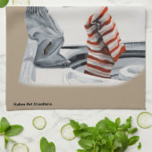 靴下刑事魚釣り泥棒ファンタジーキッチンタオル キッチンタオル (折り畳み)