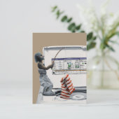 靴下刑事魚釣り泥棒ファンタジー絵葉書 ポストカード (スタンド正面)