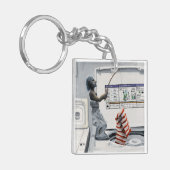 靴下刑事魚釣り犯罪ファンタジーアートキーチェーン キーホルダー (正面左)