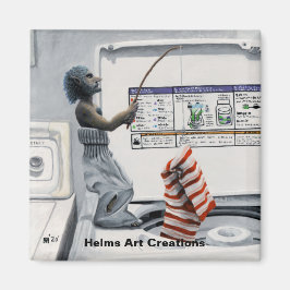 靴下刑事魚釣り犯罪ファンタジーボタン磁石 マグネット