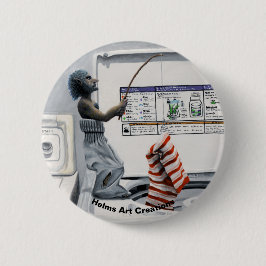 靴下刑事魚釣り犯罪ファンタジーボタン 缶バッジ