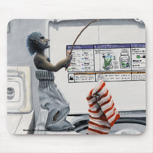 靴下刑事魚釣り犯罪ファンタジー芸術マウスパッド マウスパッド (正面)