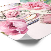 靴下狩りベビーシャワーゲームヴィンテージティーカップピンク ポスター (角)