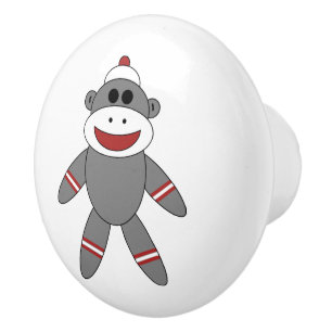 靴下猿ぬいぐるみ動物の子供寝室ドレッサー セラミックノブ