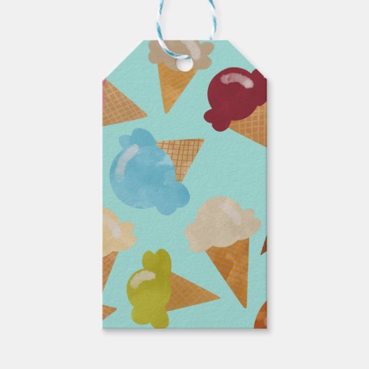 靴下用アイスクリームコーン日 ギフトタグ (正面)