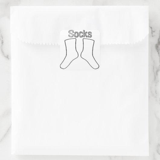 靴下飾のシールを持っている スクエアシール (バッグ)