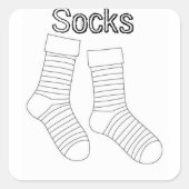 靴下飾のシールを持っている スクエアシール (正面)