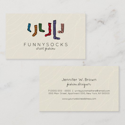 靴下 名刺 (正面/裏面)