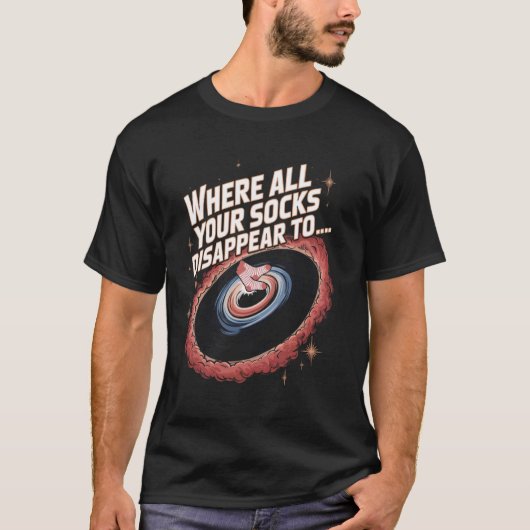 靴下 天文学 天体物理学 科学者 宇宙 ブラック Tシャツ (正面)