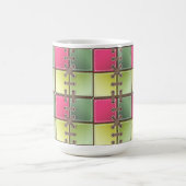 靴中毒性のレースのピンクとグリーンファッションアート コーヒーマグカップ (中央)