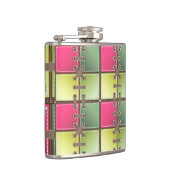 靴中毒性のレースのピンクとグリーンファッションアート フラスク (右)