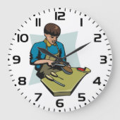 靴修理コブラーヴィンテージ靴屋 ラージ壁時計 (正面)