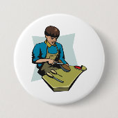 靴修理コブラーヴィンテージ靴屋 缶バッジ (正面)