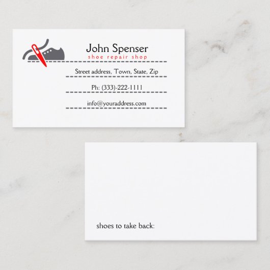 靴修理店/靴屋名刺 名刺 (正面/裏面)