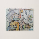 靴屋の靴修理ビジネスアンティークの水彩画 ジグソーパズル (横)