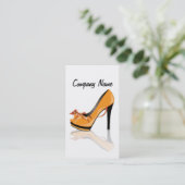 靴店のマネージャーの販売人のデザインのスタイリストのファッション 名刺 (スタンド正面)