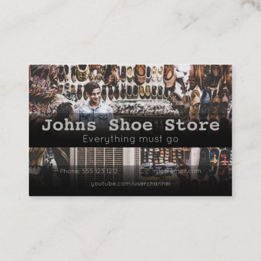 靴店販売名刺 名刺 (裏面)