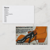 「靴店」、チューリッヒ(色のlitho) 名刺 (正面/裏面)