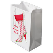 靴愛人名クリスマスパーソナライズされたストッキング ミディアムペーパーバッグ (裏面アングル)