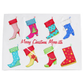 靴愛人名クリスマスパーソナライズされたストッキング ラージペーパーバッグ (正面)