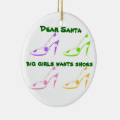 靴愛好家のためのサンタへのクリスマスレター セラミックオーナメント (右)