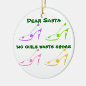 靴愛好家のためのサンタへのクリスマスレター セラミックオーナメント (左)