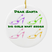 靴愛好家のためのサンタへのクリスマスレター セラミックオーナメント (裏面)