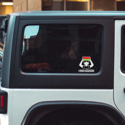 靴箱ファミリービニールカー窓ステッカー – 少女 シール