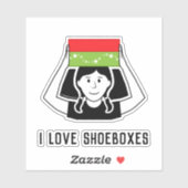 靴箱ファミリービニールカー窓ステッカー – 少女 シール (シート)