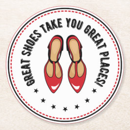 靴素晴らしが可愛い素晴らし靴を置く ラウンドペーパーコースター