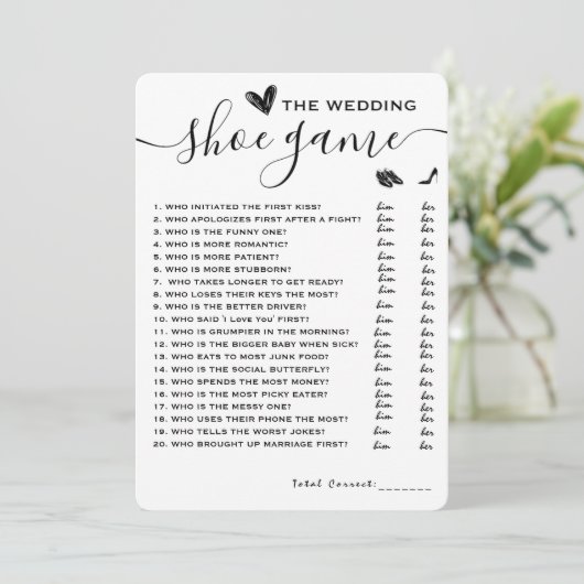 靴結婚ゲーム彼は彼女がゲームを言っエレガントた 招待状 (スタンド正面)