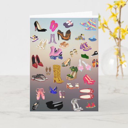 靴 カード (黄色い花)