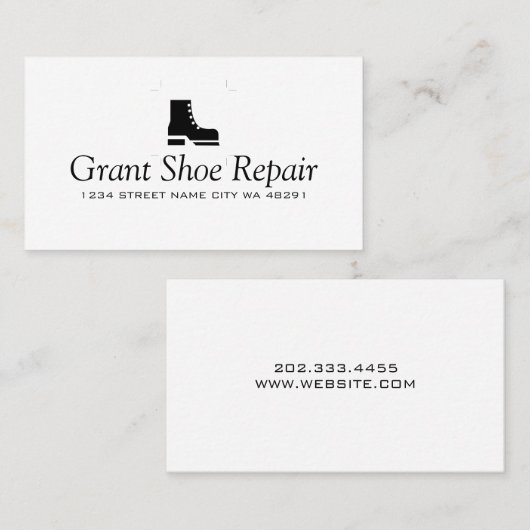 靴、コート、修理店 名刺 (正面/裏面)