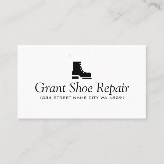 靴、コート、修理店 名刺 (正面)
