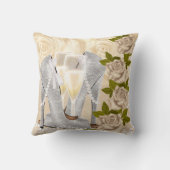 靴、バラ、真珠およびシャンペン クッション (裏面)