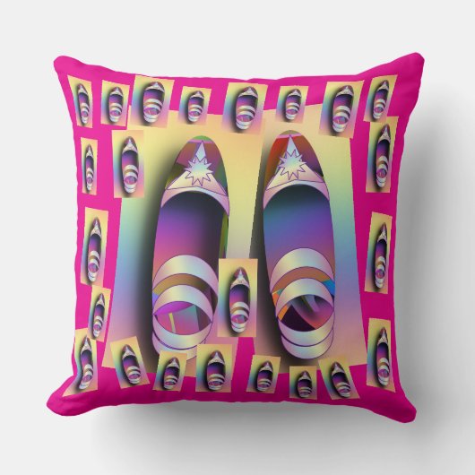 靴 + ホットピンク クッション (正面)