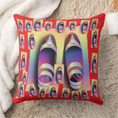 靴 + 赤 クッション (ブランケット)