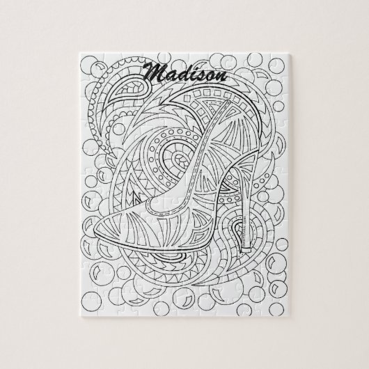 靴CL11のファッションのパーソナライズなおもしろい色これ ジグソーパズル (縦)