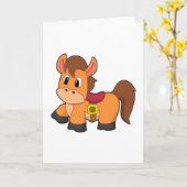 鞍をつけた馬 カード (黄色い花)