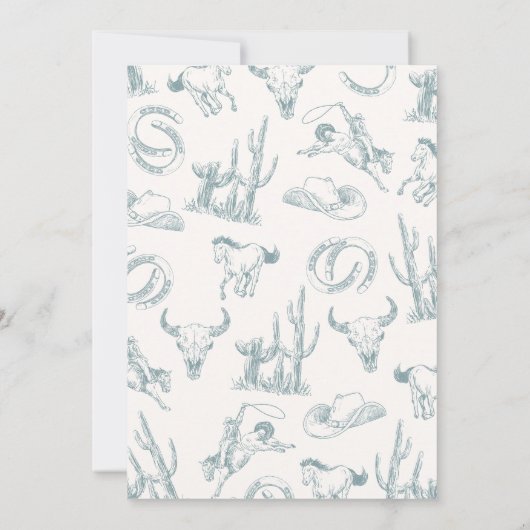 鞍を上げろ!カウボーイベビーシャワー招待状 招待状 (裏面)