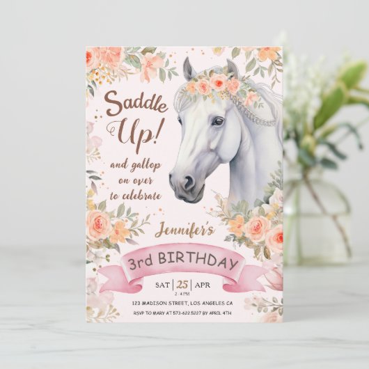 鞍を上げろ!白馬ピンクの花の誕生日3 招待状 (スタンド正面)