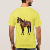 鞍を付けた茶色の馬 Tシャツ (裏面)