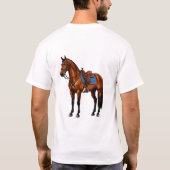 鞍を付けた茶色の馬 Tシャツ (裏面)