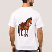 鞍を付けた茶色の馬 Tシャツ (裏面)