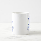 鞍付き花（青） コーヒーマグカップ (中央)