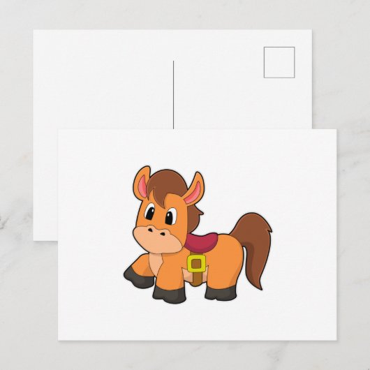 鞍付き馬 ポストカード (正面/裏面)