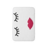 鞭および赤い唇の甘い女の子のポートレート バスマット (正面縦)