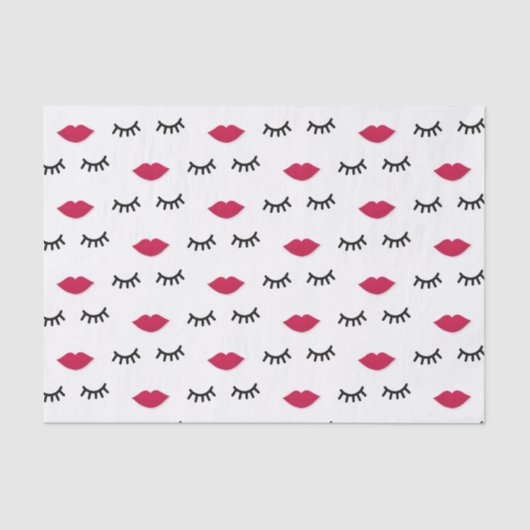 鞭および赤い唇の甘い女の子のポートレート 薄葉紙 (正面)