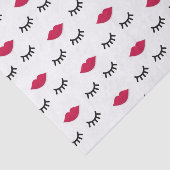 鞭および赤い唇の甘い女の子のポートレート 薄葉紙 (詳細)